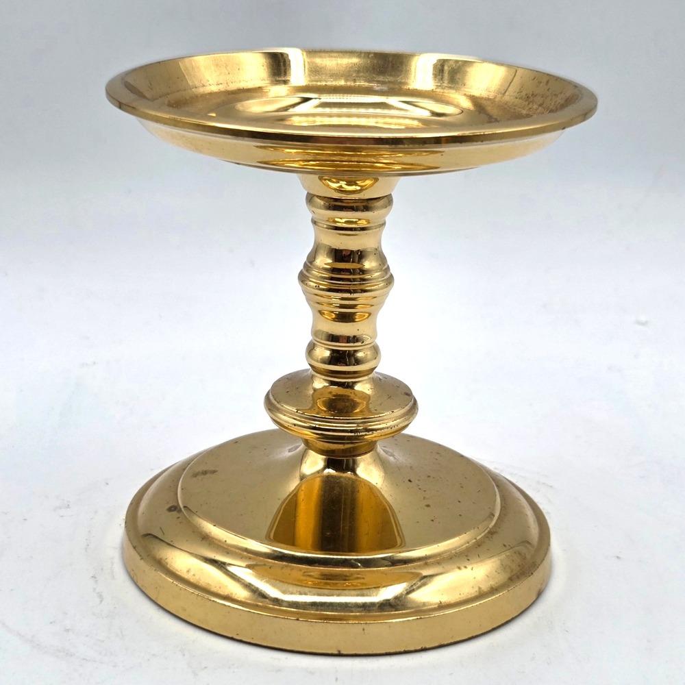 Vintage Brass Pillar Candle Holder Falmouth PartyLite 3.85 Inch
